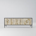 SAND SCULPTURES 3-Door TV Stand in Black Finish