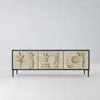 SAND SCULPTURES 3-Door TV Stand in Black Finish