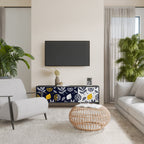 CITRUS SVART OCH VITT 3-dörrars TV-bänk i svart finish