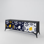 CITRUS SVART OCH VITT 3-dörrars TV-bänk i svart finish