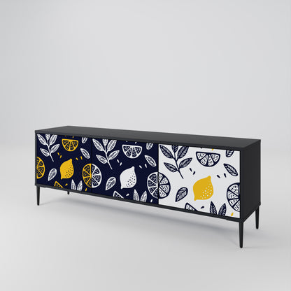 CITRUS BLACK AND WHITE TV-bänk med 3 dörrar