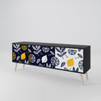 CITRUS SVART OCH VITT 3-dörrars TV-bänk i svart finish