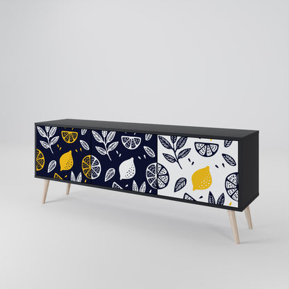 CITRUS BLACK AND WHITE TV-bänk med 3 dörrar