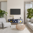 CITRUS SVART OCH VITT 3-dörrars TV-bänk i svart finish