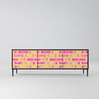 SKATEBOARD ARTISTRY 3-Door TV Stand in Black Finish