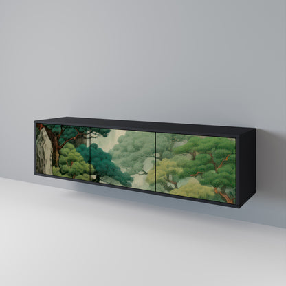VERDURE ABYSS 3-dörrars TV-bänk i svart finish