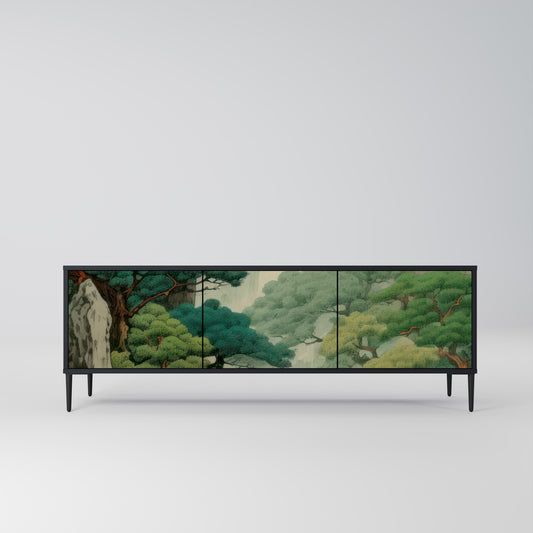 VERDURE ABYSS 3-dörrars TV-bänk i svart finish