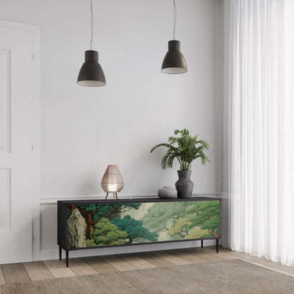 VERDURE ABYSS 3-dörrars TV-bänk i svart finish