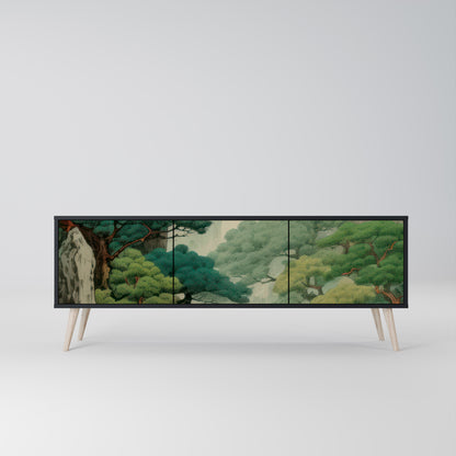 VERDURE ABYSS 3-dörrars TV-bänk i svart finish