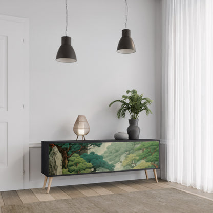 VERDURE ABYSS 3-dörrars TV-bänk i svart finish