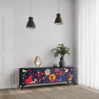 FESTIVE PLEASURES 3-Door TV Stand in Black Finish