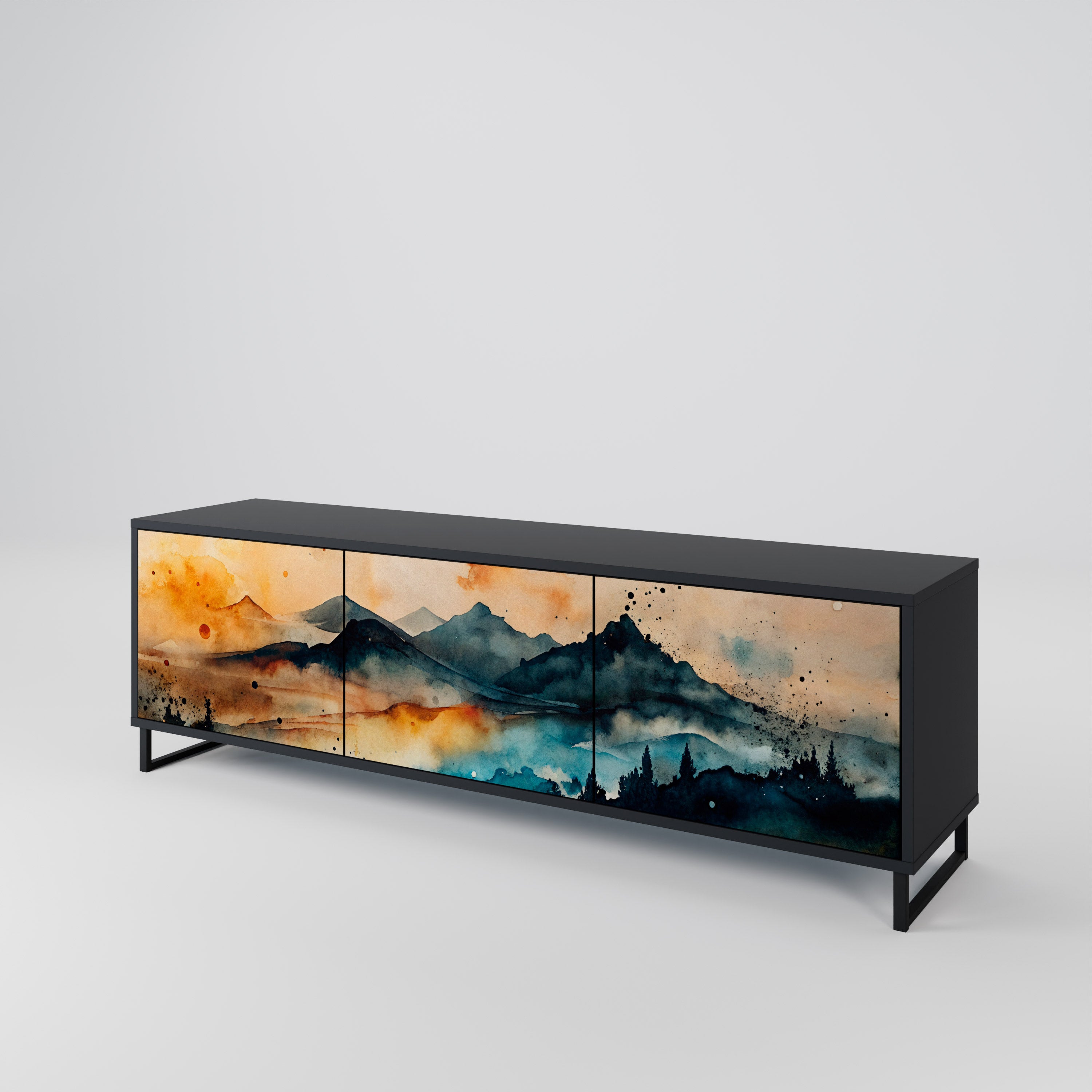 OMINOUS MOUNTAINS TV-bänk med 3 dörrar