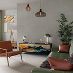 OMINOUS MOUNTAINS 3-Door TV Stand in Black Finish