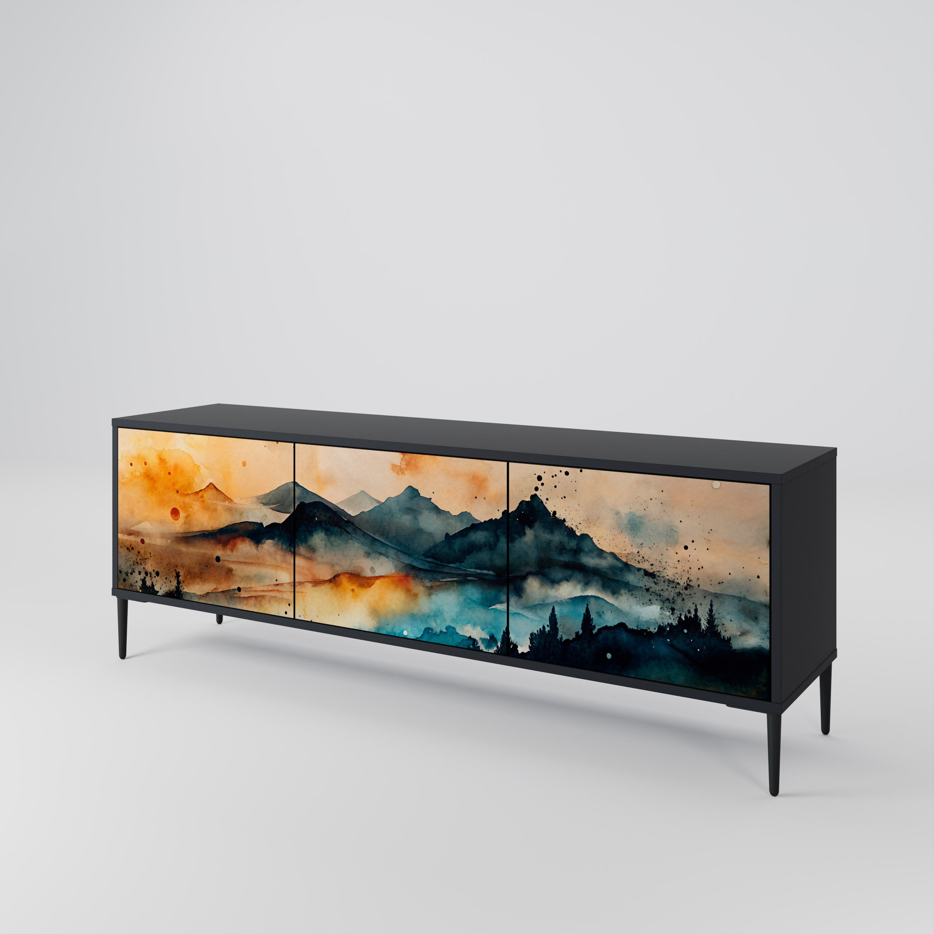 OMINOUS MOUNTAINS TV-bänk med 3 dörrar