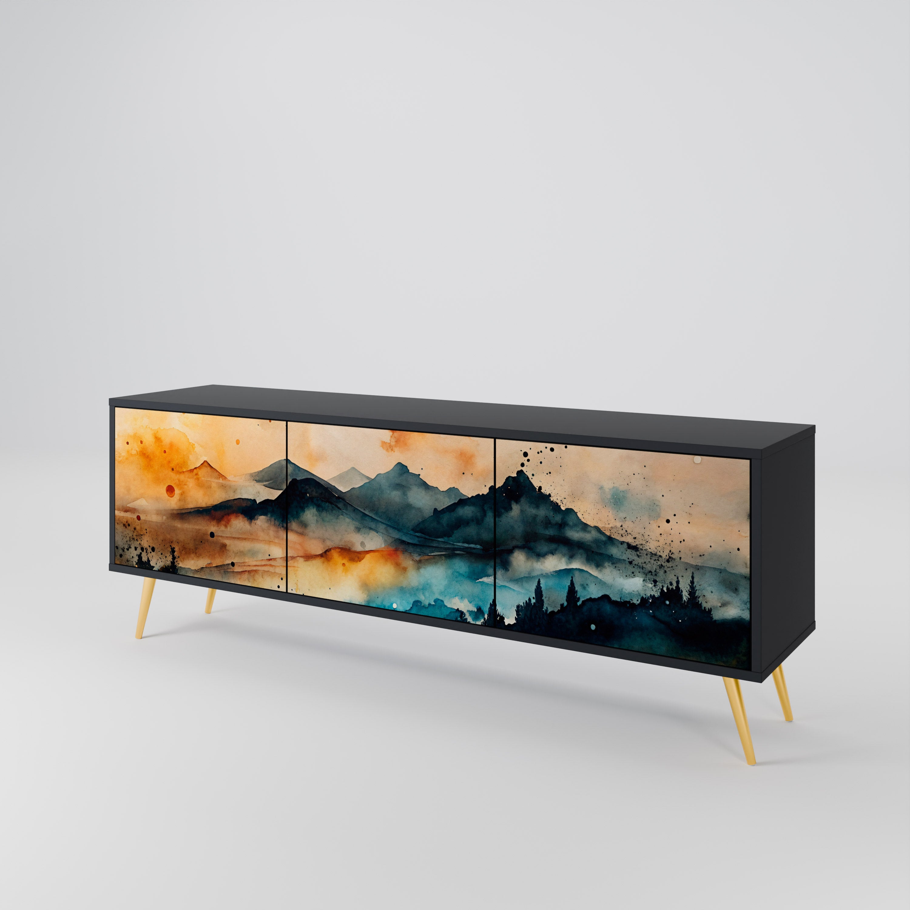 OMINOUS MOUNTAINS TV-bänk med 3 dörrar