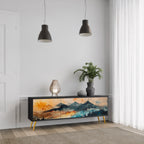 OMINOUS MOUNTAINS 3-Door TV Stand in Black Finish