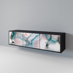 VELVET CROSSING 3-dörrars TV-bänk i svart finish