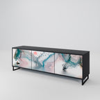 VELVET CROSSING 3-dörrars TV-bänk i svart finish