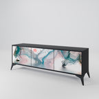 VELVET CROSSING 3-dörrars TV-bänk i svart finish