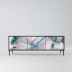 VELVET CROSSING 3-dörrars TV-bänk i svart finish