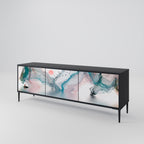 VELVET CROSSING 3-dörrars TV-bänk i svart finish