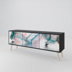 VELVET CROSSING 3-dörrars TV-bänk i svart finish