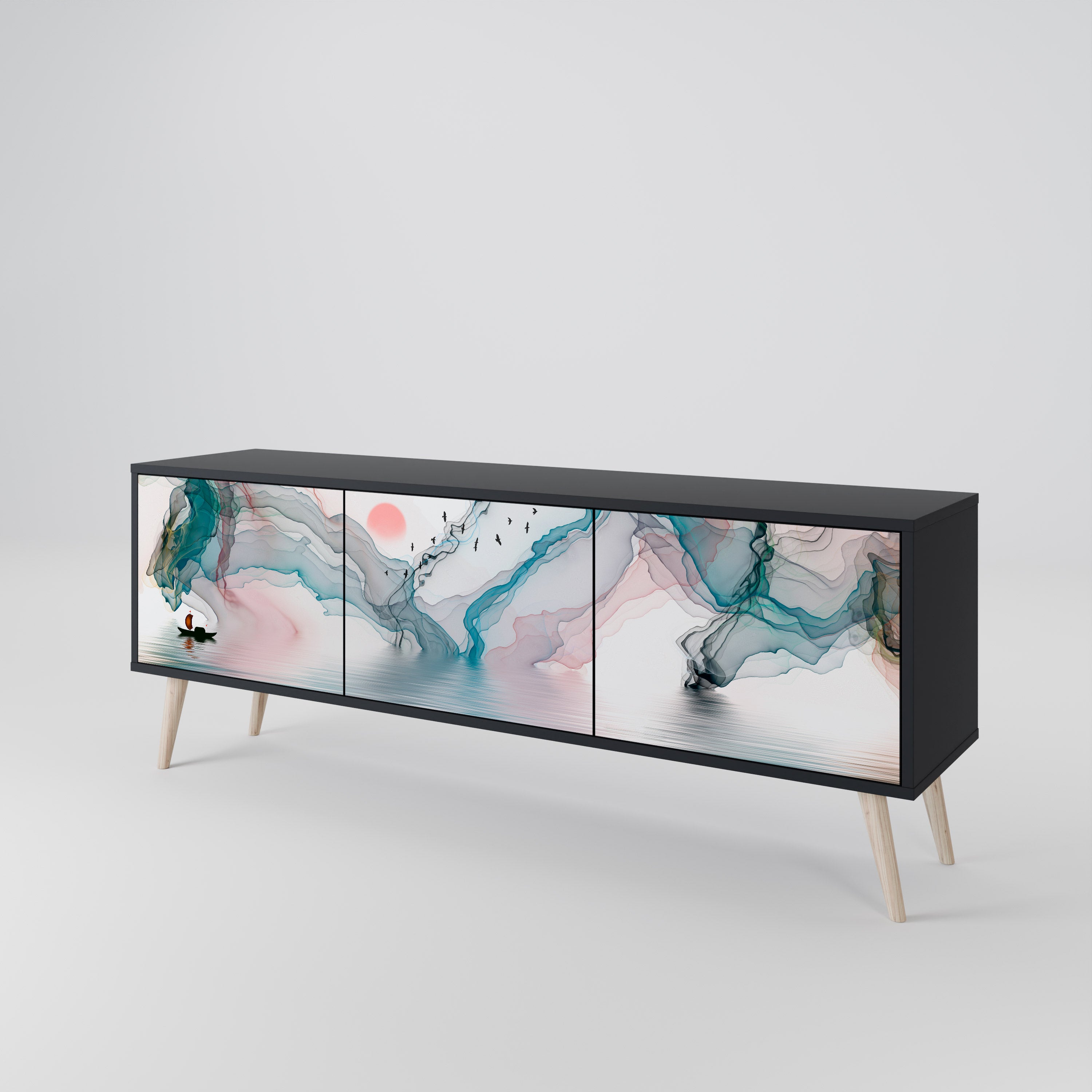 VELVET CROSSING TV-bänk med 3 dörrar