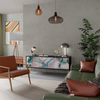 VELVET CROSSING 3-dörrars TV-bänk i svart finish