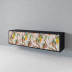 COCOA FRUITS 3-Door TV Stand in Black Finish