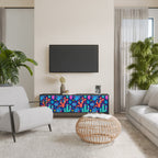 CACTUS VIBES 3-Door TV Stand in Black Finish