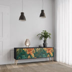 AUTUMN KALEIDOSCOPE 3-Door TV Stand in Black Finish