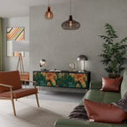 AUTUMN KALEIDOSCOPE 3-Door TV Stand in Black Finish