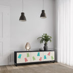 GUMMY BEARS 3-Door TV Stand in Black Finish