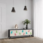 GUMMY BEARS 3-Door TV Stand in Black Finish