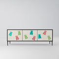 GUMMY BEARS 3-Door TV Stand in Black Finish