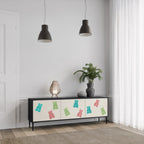 GUMMY BEARS 3-Door TV Stand in Black Finish