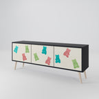 GUMMY BEARS 3-Door TV Stand in Black Finish