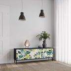 LEMON TREE 3-Door TV Stand in Black Finish