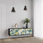 LEMON TREE 3-Door TV Stand in Black Finish