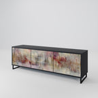 VEILED SUMMIT 3-Door TV Stand in Black Finish
