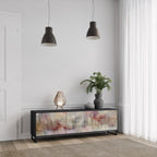 VEILED SUMMIT 3-Door TV Stand in Black Finish