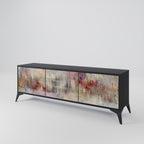 VEILED SUMMIT 3-Door TV Stand in Black Finish