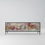 VEILED SUMMIT 3-Door TV Stand in Black Finish