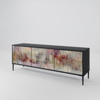 VEILED SUMMIT 3-Door TV Stand in Black Finish