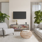 VEILED SUMMIT 3-Door TV Stand in Black Finish