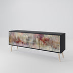 VEILED SUMMIT 3-Door TV Stand in Black Finish