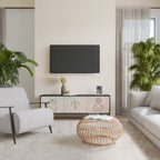 DELICATE BEAUTY 3-Door TV Stand in Black Finish