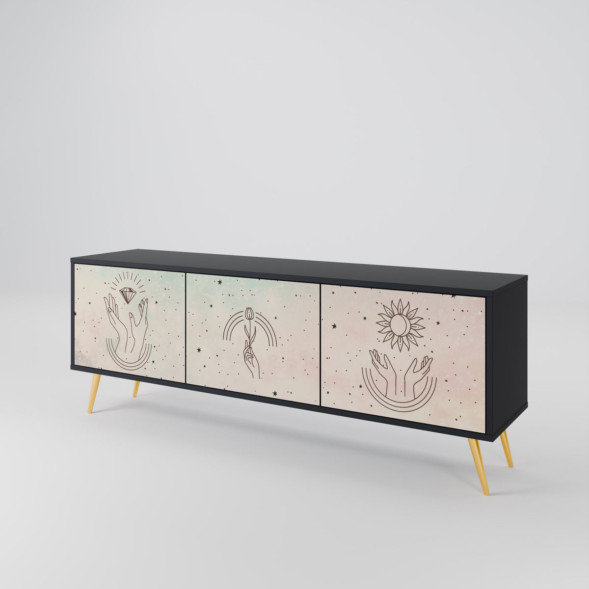 DELICATE BEAUTY TV-bänk med 3 dörrar