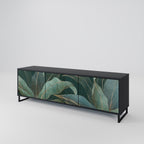 ROYAL GREEN 3-Door TV Stand in Black Finish