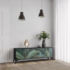 ROYAL GREEN 3-Door TV Stand in Black Finish